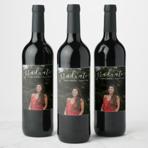 Graduation Wine Bottle Label Custom Photo