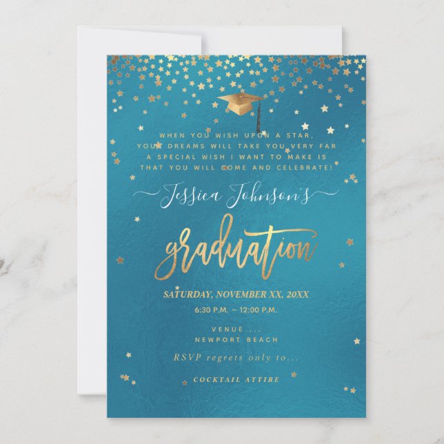 Graduation, Wish Upon the Stars Invitation (Front)