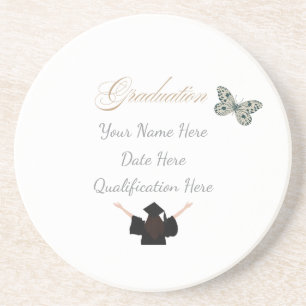 Graduation with Custom Name Date and Qualification Coaster