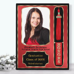 Graduation With Honors Photo Plaque Red at Zazzle