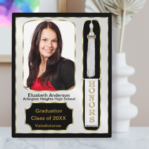 Graduation With Honors Photo Plaque White