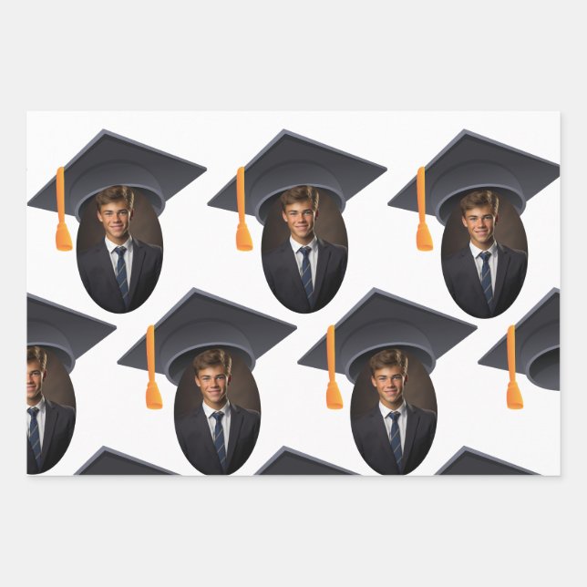 Graduation With Photo and Year Wrapping Paper Sheets (Front 2)