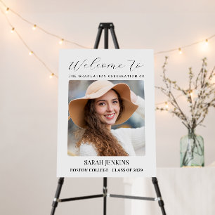 Graduation with photo Welcome Sign, Graduation  Foam Board
