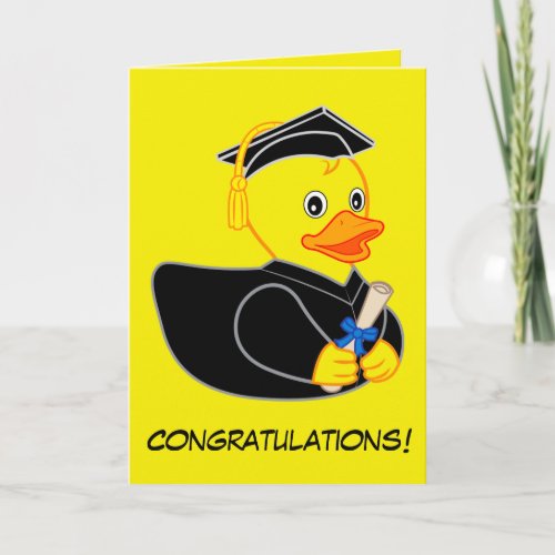 Graduation with Rubber Ducky Cartoon Card