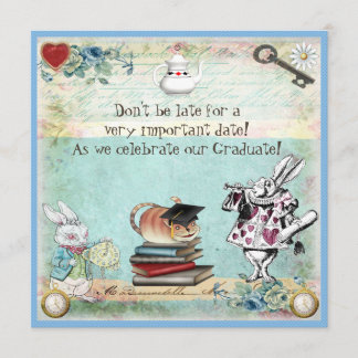 Graduation Wonderland Tea Party Invitation