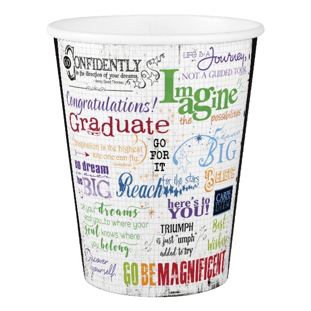 Graduation Word Art Paper Cup