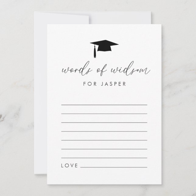 Graduation Words of Wisdom Advice Cards (Front)