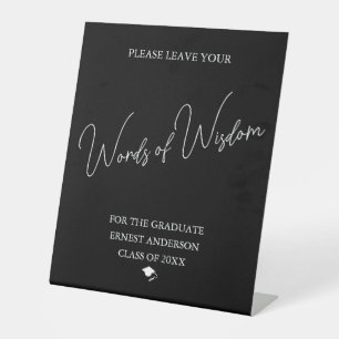 Graduation Words of Wisdom Personalized Tabletop Pedestal Sign