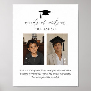 Graduation Words of Wisdom Then and Now Boy Poster