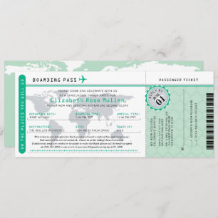 Graduation World Traveler Boarding Pass Invitatio Invitation