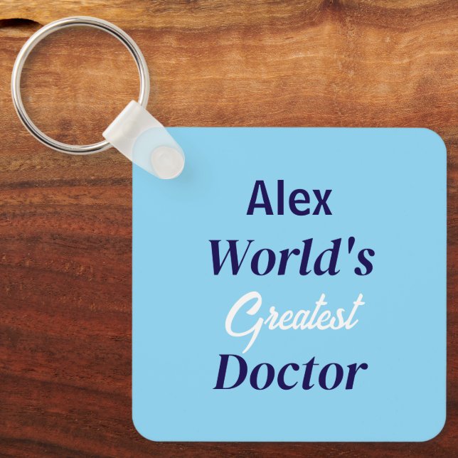 Graduation World's Greatest Doctor Personalised Keychain (Front)