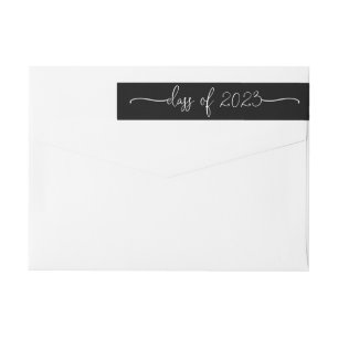 Graduation Wraparound Black Return Address Label