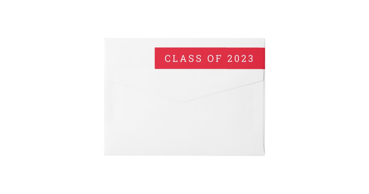 Red Return Sticker Graduation Wraparound Red Return Address Label | Zazzle