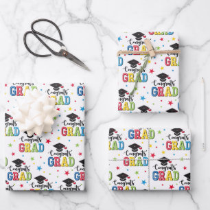 Graduation Wrapping Paper, Congratulations Gift Paper Sheets