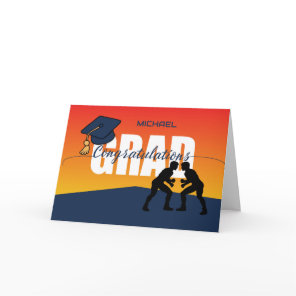 Graduation Wrestling Athlete Congratulations Grad  Card