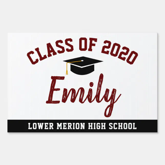 Graduation Yard Sign Class Of 2020 Lawn Sign Zazzle 2890