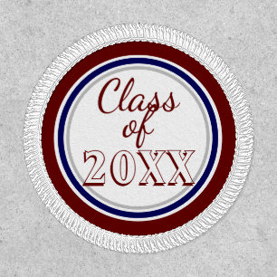 Graduation Year Class Custom Burgundy Dark Blue Patch