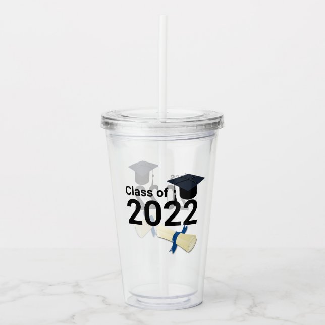 Graduation year elegant class of 2022 acrylic tumbler (Front)
