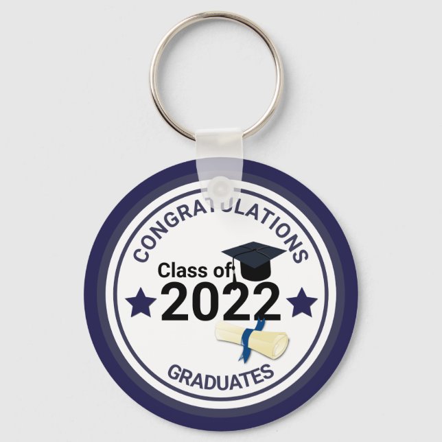 Graduation year elegant class of 2022  keychain (Front)