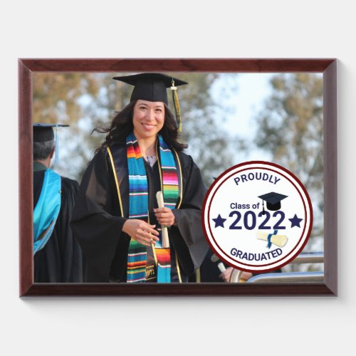 Graduation year elegant class of 2022 photo  award plaque