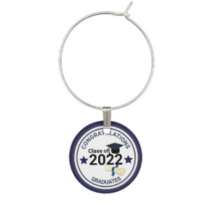Graduation year elegant class of 2022 wine charm