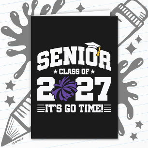 Graduation Year Go Time Cheer Senior Class of 2027 Card