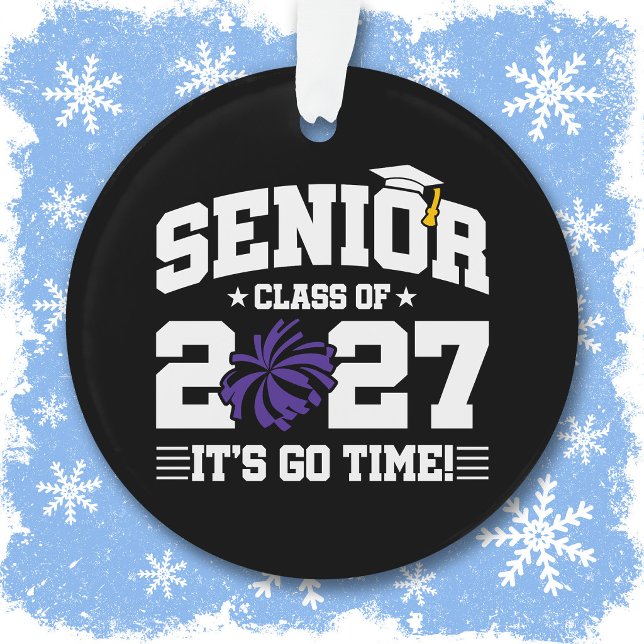 Graduation Year Go Time Cheer Senior Class of 2027 Ornament (Creator Uploaded)