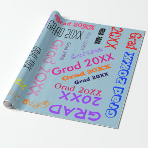 Graduation Year Personalized Custom Word Collage Wrapping Paper