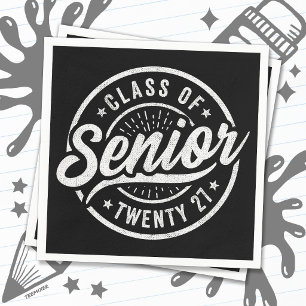 Graduation Year Retro Vintage Senior Class of 2027 Napkins