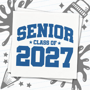 Graduation Year School Blue Senior Class of 2027 Napkins