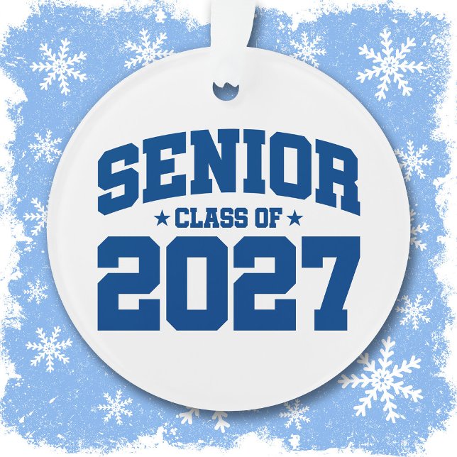 Graduation Year School Blue Senior Class of 2027 Ornament (Creator Uploaded)