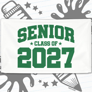 Graduation Year School Green Senior Class of 2027 Banner