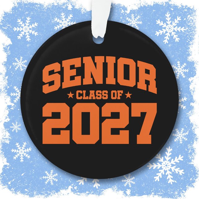 Graduation Year School Orange Senior Class of 2027 Ornament (Creator Uploaded)
