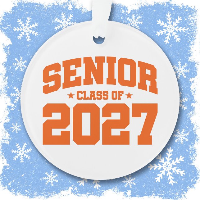 Graduation Year School Orange Senior Class of 2027 Ornament (Creator Uploaded)