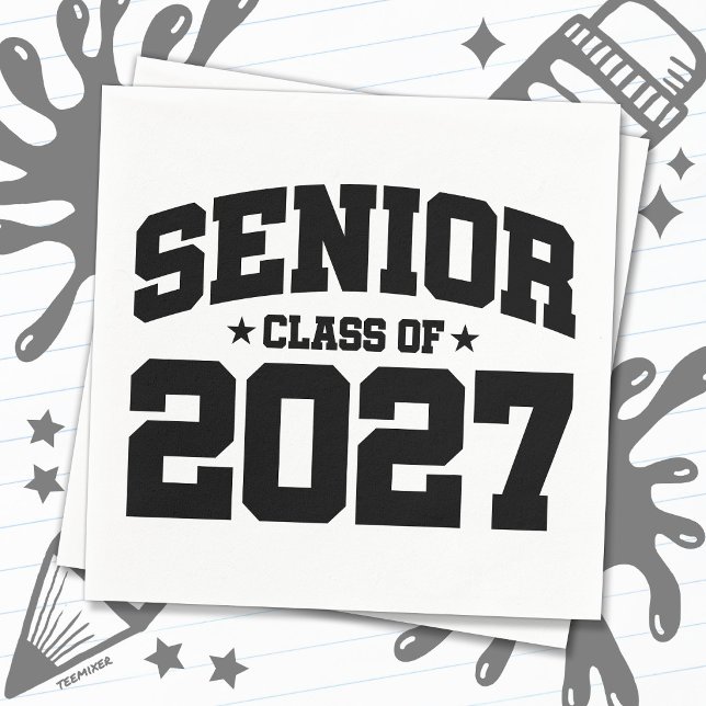Graduation Year School Pride Senior Class of 2027 Napkins (Creator Uploaded)