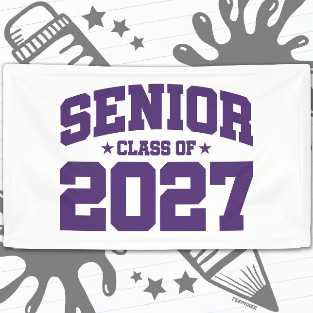 Graduation Year School Purple Senior Class of 2027 Banner (Creator Uploaded)