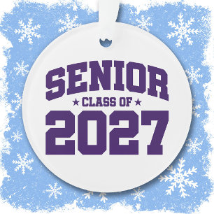 Graduation Year School Purple Senior Class of 2027 Ornament