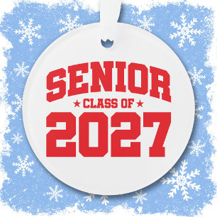 Graduation Year School Red Senior Class of 2027 Ornament