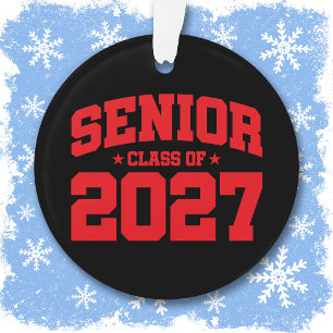 Graduation Year School Red Senior Class of 2027 Ornament