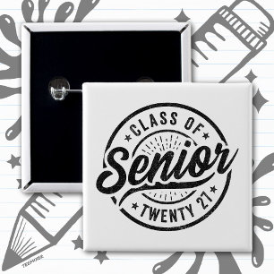 Graduation Year School Retro Senior Class of 2027 Button