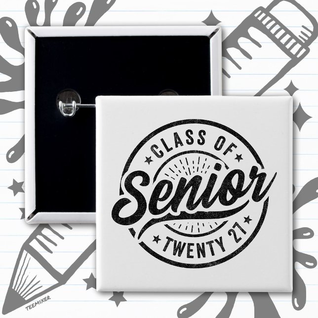 Graduation Year School Retro Senior Class of 2027 Button (Creator Uploaded)