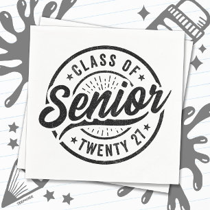Graduation Year School Retro Senior Class of 2027 Napkins