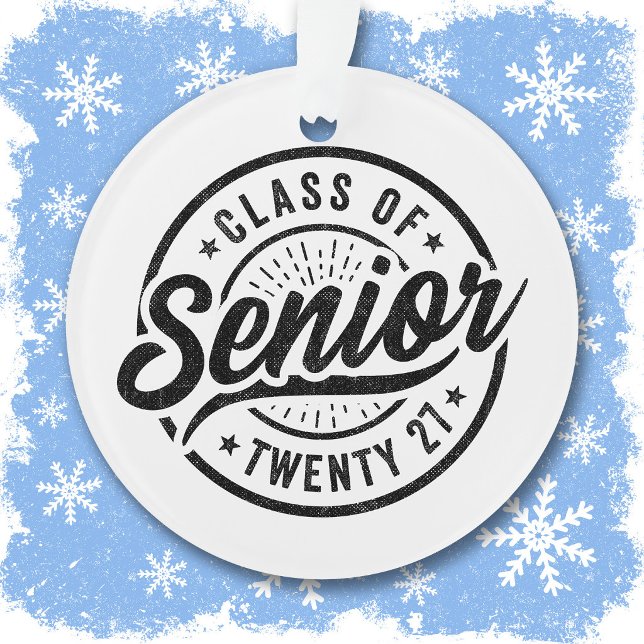 Graduation Year School Retro Senior Class of 2027 Ornament (Creator Uploaded)
