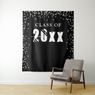 Graduation Year Silver Confetti Photo Backdrop
