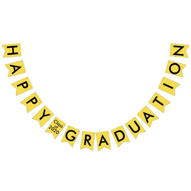 Graduation YEAR Yellow Black Bunting Flags (All)