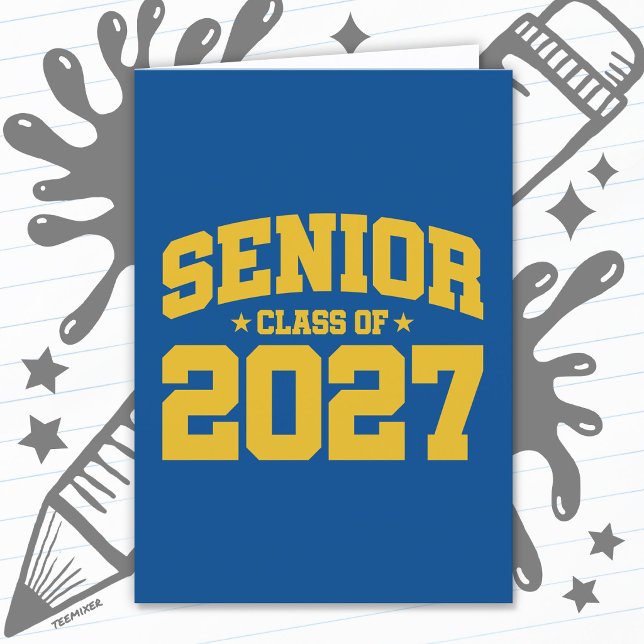 Graduation Year Yellow Gold Senior Class of 2027 Card (Creator Uploaded)