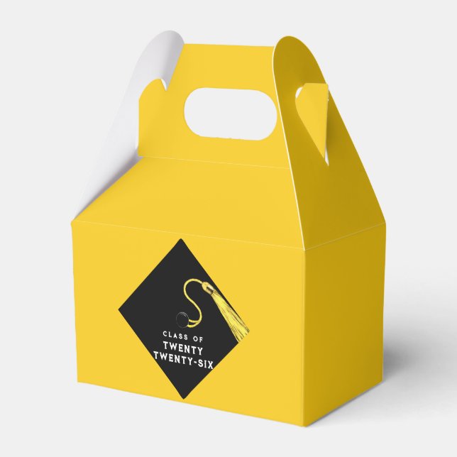 Graduation Yellow Favor Boxes (Front Side)