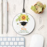 Graduation Yellow Floral Personalized Wireless Charger
