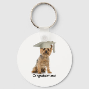 Graduation Yorkie Congratulations Keychain