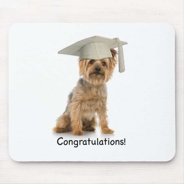Graduation Yorkie Congratulations Mouse Pad (Front)